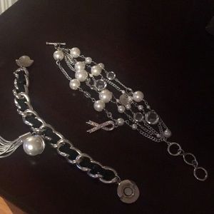 Chico’s bracelets. White gold and pearl